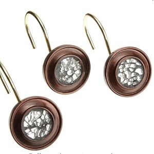 Popular Bath Elite Shower Hooks Set of 12 Resin Hooks Brown Silver